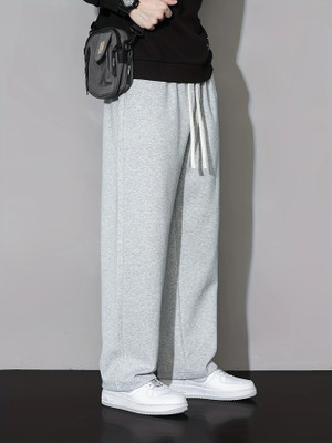 PROGENY Solid Men Grey Track Pants