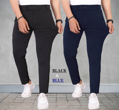 SUMITGARMENT Solid Men Black, Blue Track Pants