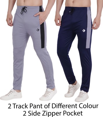 Riksaw Striped Men Dark Blue, Grey Track Pants