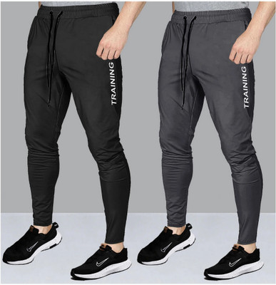 AVOLT Solid Men Black, Grey Track Pants