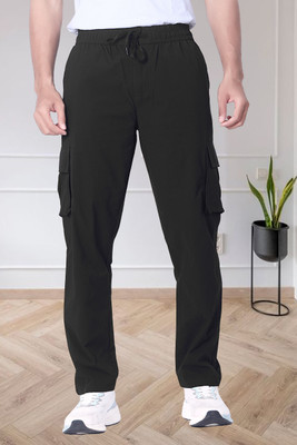 DivRa Clothing Solid Men Black Track Pants