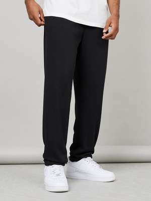 KOTTY Solid Men Black Track Pants