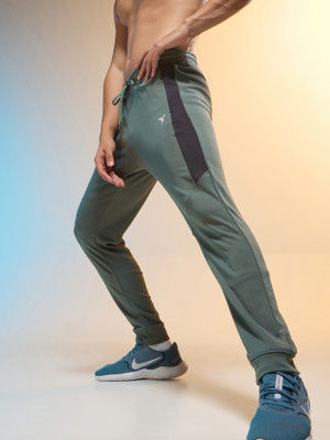 TECHNOSPORT Colorblock Men Green Track Pants