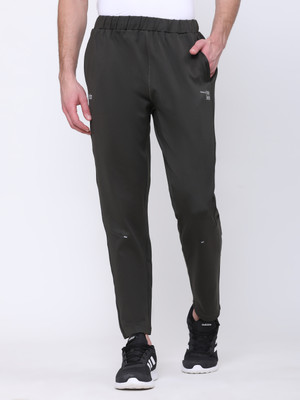 DIDA Solid Men Dark Green Track Pants