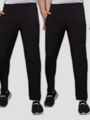 M2kFASHION Solid Men Black Track Pants