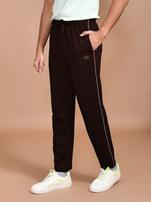 SKYKNIT Striped Men Brown Track Pants