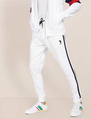 U.S. POLO ASSN. Solid Men White Track Pants