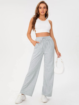 VOXAURA Solid Women Grey Track Pants