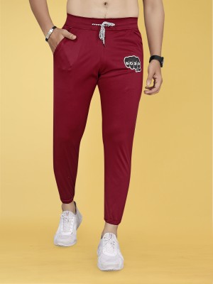 Fruzis Fashion Printed Men Maroon Track Pants