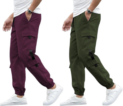 SUN BEAUTY FASHIONISTA HUB Solid Men Green, Purple Track Pants