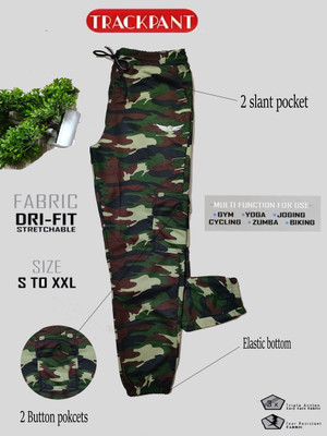 Chrome & Coral Printed Men Green Track Pants