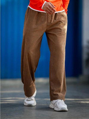 FOXTER Solid Men Brown Track Pants