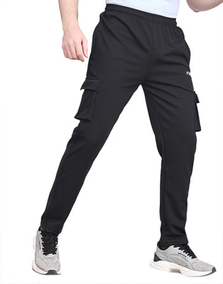 TrendArc Solid Men Black Track Pants