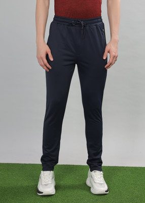 Force NXT Premium Polyster Regular Trackpants,XL Solid Men Blue Track Pants