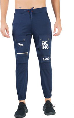 MindsArt Self Design Men Blue Track Pants