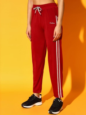 Clothina Solid Women Maroon Track Pants