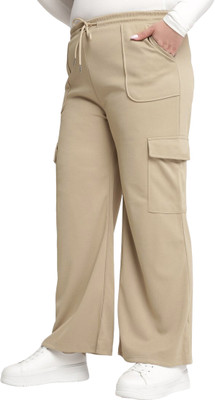 Meyara Solid Women Beige Track Pants