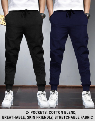 TRIPR Solid Men Black, Blue Track Pants