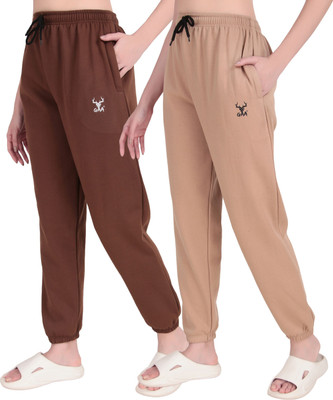 GAA Solid Men & Women Brown, Beige Track Pants
