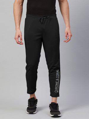 Crease & Clips Colorblock Men Black Track Pants