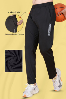 DRIZONE Solid Men Black Track Pants