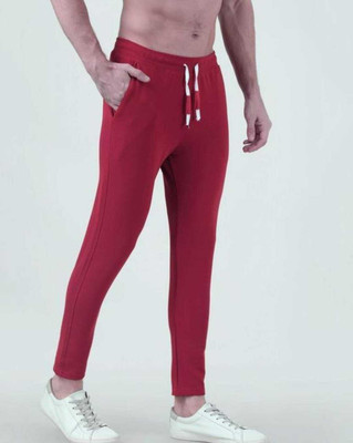 kdsn Solid Men Maroon Track Pants