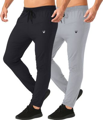 69 WILDHORN STREET Solid Men Grey, Beige Track Pants