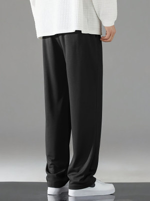 Daphne Maurier Solid Men Black Track Pants