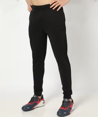 GLITO Solid Men Black Track Pants