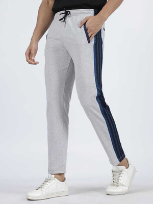 Hitech Striped Men Grey Track Pants