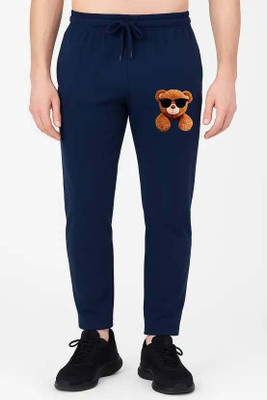 Rebozo Printed Men Blue Track Pants