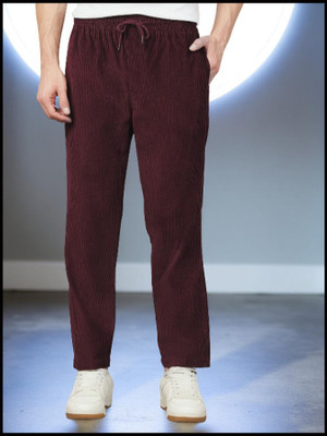 SB Trend Self Design Men Maroon Track Pants