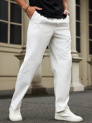 PROGENY Solid Men White Track Pants