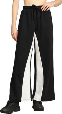 Andk Colorblock Women Black Track Pants