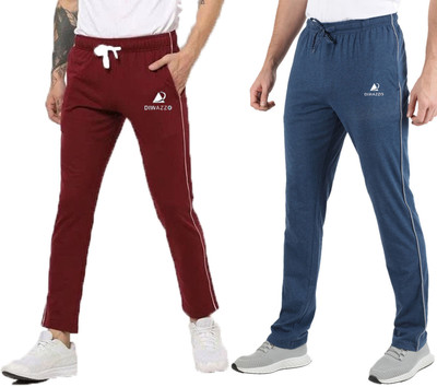 HouseOfCommon Solid Men Blue, Maroon Track Pants