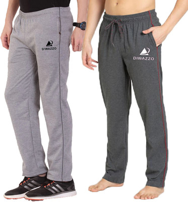 Diwazzo Striped Men Grey, Silver Track Pants