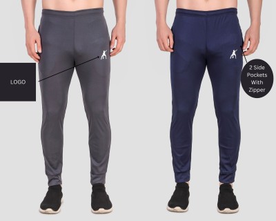 SYS Solid Men Grey, Blue Track Pants