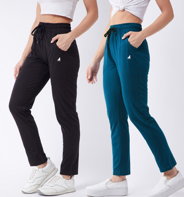 Modeve Solid Women Green, Black Track Pants