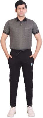 Aarav Boss Solid Men Black Track Pants