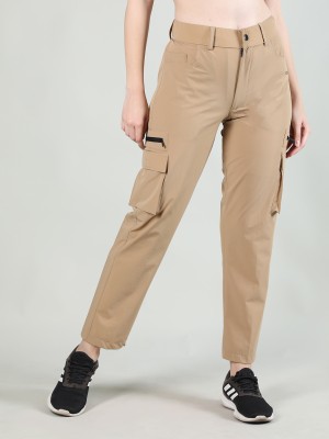 CHKOKKO Self Design Women Brown Track Pants