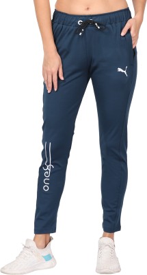 Mercey Collection Printed Women Blue Track Pants