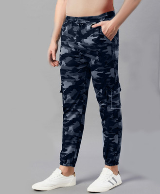 SK Clasy Printed Men Blue Track Pants