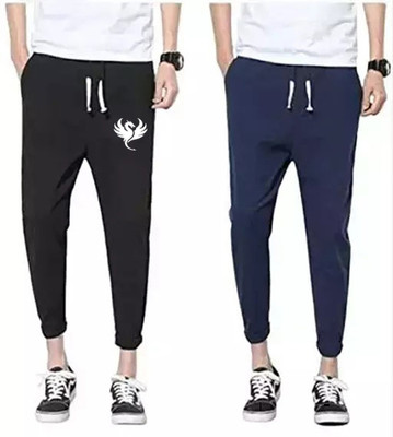 bfb Solid Men Blue Track Pants