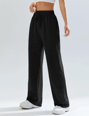 Dockstreet Solid Women Black Track Pants