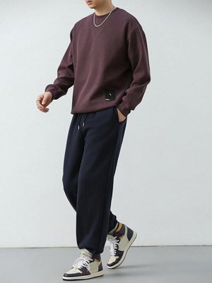 Dockstreet Solid Men Black Track Pants