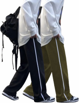 CULISH Solid Men Black, Olive Track Pants