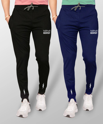VeBNoR Solid Men Black, Blue Track Pants