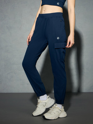 TECHNOSPORT Solid Women Blue Track Pants