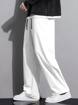 Adokedo Solid Men White Track Pants