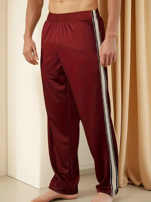 sti Solid Men Red Track Pants